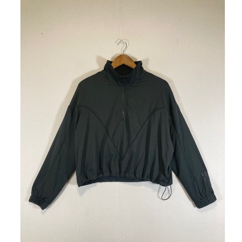 Gorpcore Daughter Lessons Womens Small Black Cropped 1/4 Zip Windbreaker Jacket
